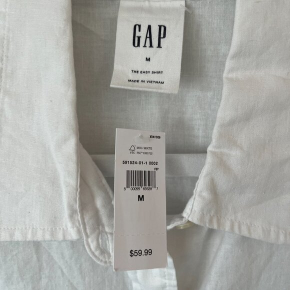 Gap Easy Shirt NWT in Cotton/Linen Blend Casual Button Down - Picture 5 of 9